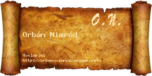 Orbán Nimród névjegykártya